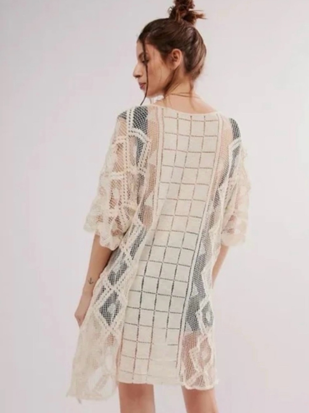 Free People Sunshine Crochet Kaftan Beach Coverup NWT - Picture 3 of 8